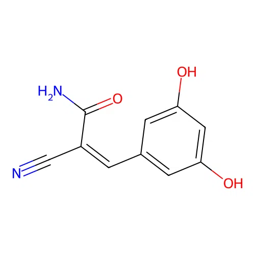 2-Cyano-3-(3,5-dihydroxyphenyl)prop-2-enamide structure