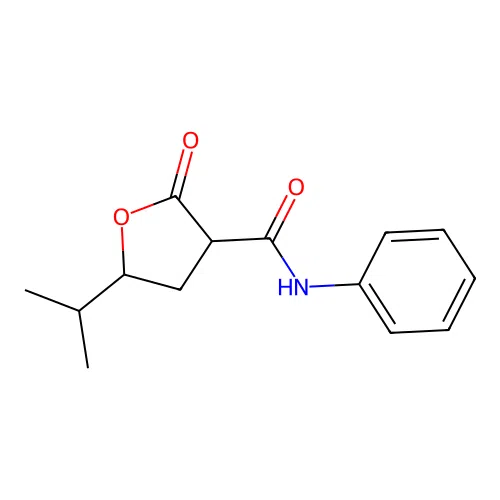 5-isopropyl-2-oxo-N-phenyltetrahydro-3-furancarboxamide structure