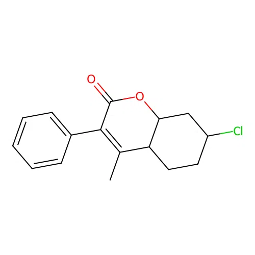 7-Chloro-4A,5,6,7,8,8A-hexahydro-4-methyl-3-phenylcoumarin structure