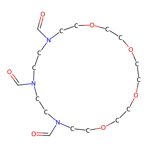 1,4,7,10-Tetraoxa-13,16,19-triazacyclohenicosane-13,16,19-tricarbaldehyde structure