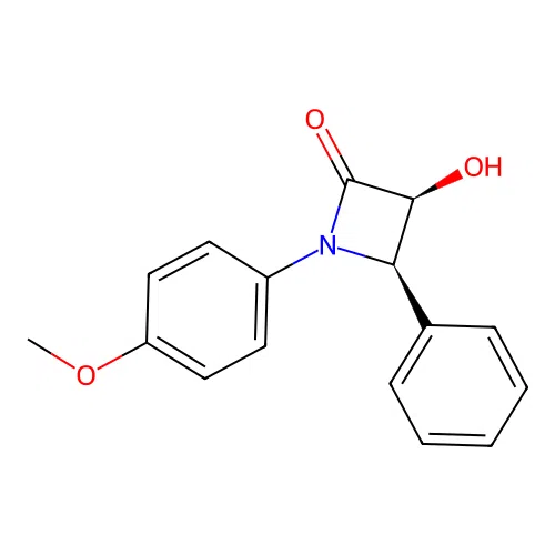 (3S,4R)-3-hydroxy-1-(4-methoxyphenyl)-4-phenylazetidin-2-one structure