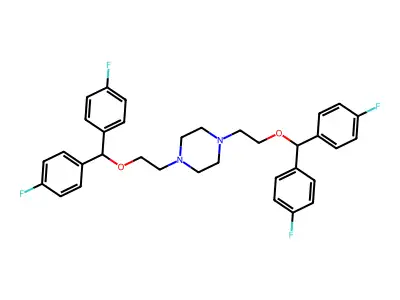 1,4-Bis[2-[bis(4-fluorophenyl)methoxy]ethyl]piperazine structure