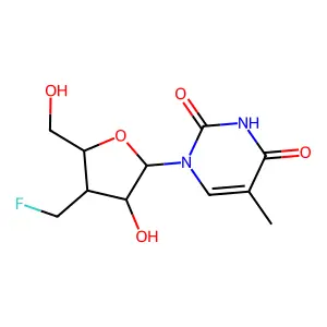 3'-Deoxy-3'-(fluoromethyl)-5-methyluridine structure