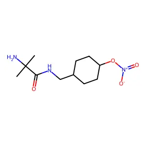 trans-2-amino-2-methyl-N-(4-nitroxycyclohexylmethyl)propionamide structure
