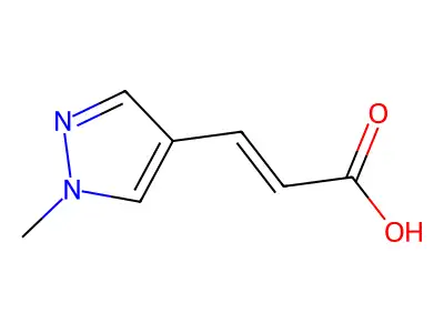 (2E)-3-(1-methyl-1H-pyrazol-4-yl)prop-2-enoic acid structure