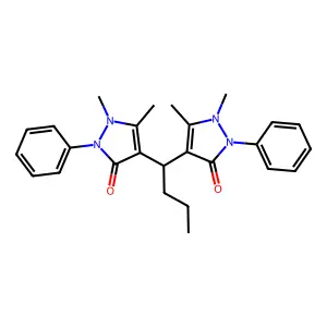3H-Pyrazol-3-one, 4,4'-butylidenebis[1,2-dihydro-1,5-dimethyl-2-phenyl- structure