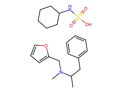 N-Methyl-N-(alpha-methylphenethyl)furfurylamine cyclohexanesulfamate structure