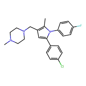 Piperazine, 1-((5-(4-chlorophenyl)-1-(4-fluorophenyl)-2-methyl-1H-pyrrol-3-yl)methyl)-4-methyl- structure