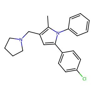1H-Pyrrole, 5-(4-chlorophenyl)-2-methyl-1-phenyl-3-(1-pyrrolidinylmethyl)- structure