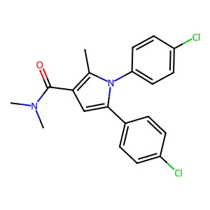 1H-Pyrrole-3-carboxamide, 1,5-bis(4-chlorophenyl)-N,N,2-trimethyl- structure