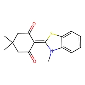 5,5-dimethyl-2-(3-methylbenzo[d]thiazol-2(3H)-ylidene)cyclohexane-1,3-dione structure
