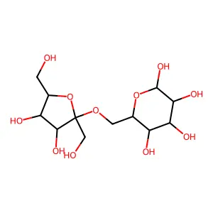 Fructofuranosyl-(2-6)-glucopyranoside structure