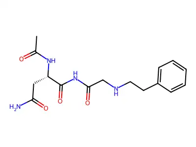 N-Acetylasparaginylglycyl-(N-phenethyl)amide structure