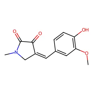 2,3-Pyrrolidinedione, 4-[(4-hydroxy-3-methoxyphenyl)methylene]-1-methyl- structure