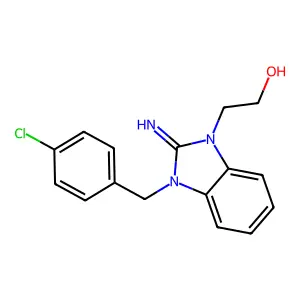 2-[3-[(4-Chlorophenyl)methyl]-2-iminobenzimidazol-1-yl]ethanol structure