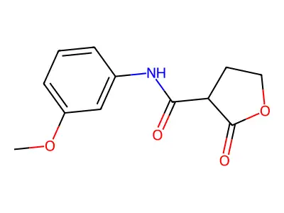 N-(3-methoxyphenyl)-2-oxotetrahydro-3-furancarboxamide structure