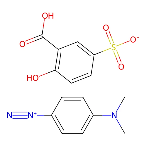 Benzenediazonium, 4-(dimethylamino)-, 2-hydroxy-5-sulfobenzoate (1:1) structure