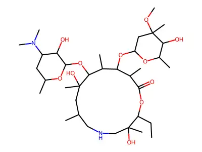 10-aza-10-demethyl-9-deoxo-11-deoxyerythromycin A structure