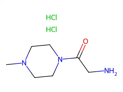 2-Amino-1-(4-methylpiperazin-1-yl)ethan-1-one--hydrogen chloride (1/2) structure