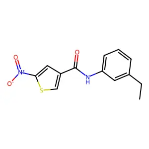 3-Thiophenecarboxamide, N-(3-ethylphenyl)-5-nitro- structure