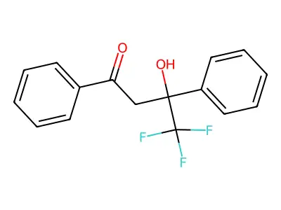 4,4,4-Trifluoro-3-hydroxy-1,3-diphenylbutan-1-one structure