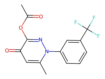 4(1H)-Pyridazinone, 3-(acetyloxy)-6-methyl-1-(3-(trifluoromethyl)phenyl)- structure