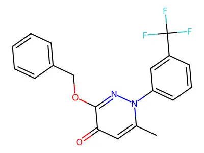 4(1H)-Pyridazinone, 6-methyl-3-(phenylmethoxy)-1-(3-(trifluoromethyl)phenyl)- structure