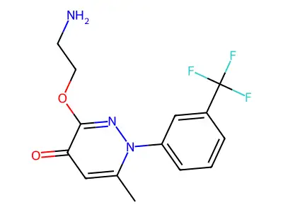 4(1H)-Pyridazinone, 3-(2-aminoethoxy)-6-methyl-1-(3-(trifluoromethyl)phenyl)- structure