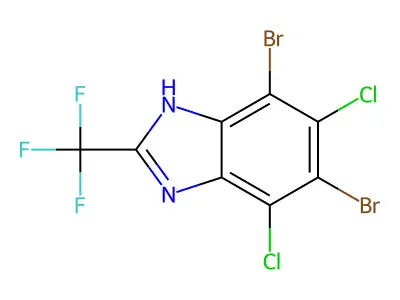 5,7-Dibromo-4,6-dichloro-2-(trifluoromethyl)-1H-benzimidazole structure