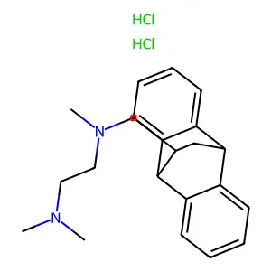 9,10-Dihydro-11-((N-(2-dimethylaminoethyl)-N-methyl)amino)methyl-9,10-ethanoanthracene HCl structure