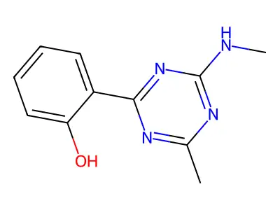 2-[4-Methyl-6-(methylamino)-1,3,5-triazin-2-yl]phenol structure