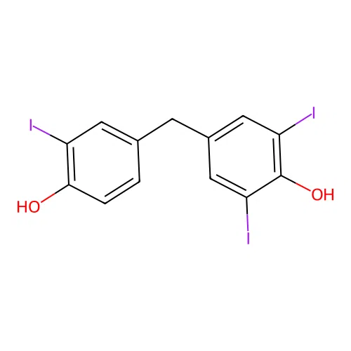 4-[(4-Hydroxy-3-iodophenyl)methyl]-2,6-diiodophenol structure