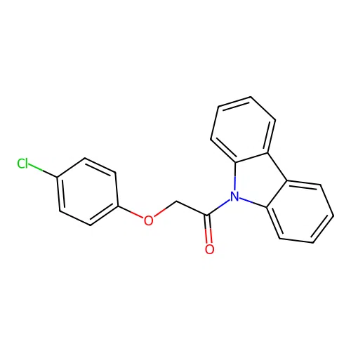 1-(9H-carbazol-9-yl)-2-(4-chlorophenoxy)ethanone structure