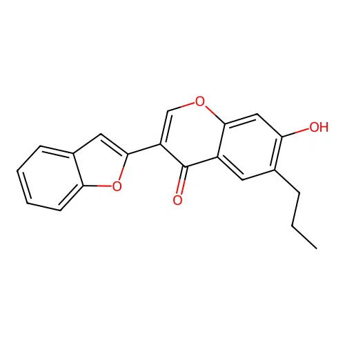 3-(benzofuran-2-yl)-7-hydroxy-6-propyl-4H-chromen-4-one structure