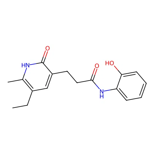 5-Ethyl-1,2-dihydro-N-(2-hydroxyphenyl)-6-methyl-2-oxo-3-pyridinepropanamide structure