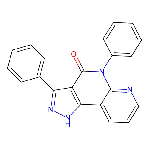 1,5-Dihydro-3,5-diphenyl-4H-pyrazolo(4,3-C)(1,8)naphthyridin-4-one structure