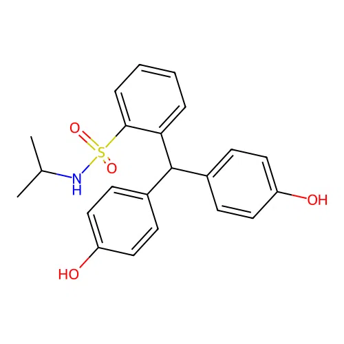 2-[bis(4-hydroxyphenyl)methyl]-N-propan-2-ylbenzenesulfonamide structure