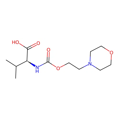 (2S)-3-methyl-2-(2-morpholin-4-ylethoxycarbonylamino)butanoic acid structure