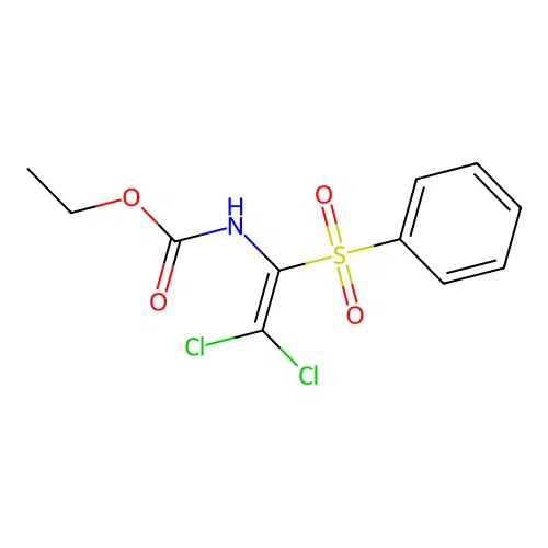Ethyl 2,2-dichloro-1-(phenylsulfonyl)vinylcarbamate structure