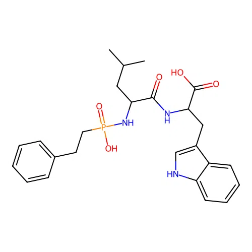 L-Tryptophan, N-[hydroxy(2-phenylethyl)phosphinyl]-L-leucyl- structure