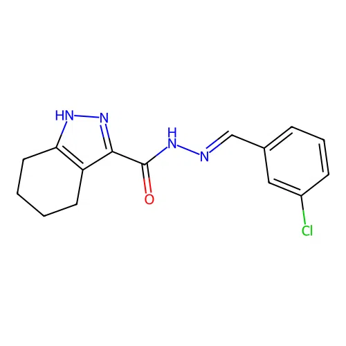 N'-(3-Chlorobenzylidene)-4,5,6,7-tetrahydro-1H-indazole-3-carbohydrazide structure