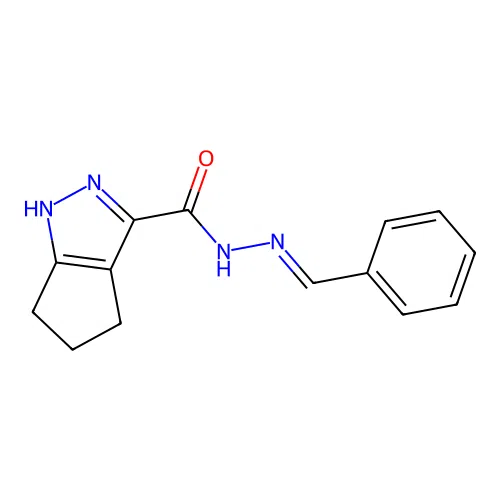 1,4,5,6-Tetrahydro-cyclopentapyrazole-3-carboxylic acid benzylidene-hydrazide structure