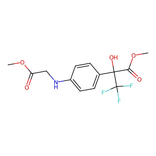 methyl 3,3,3-trifluoro-2-hydroxy-2-[4-[(2-methoxy-2-oxoethyl)amino]phenyl]propanoate structure