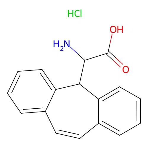 alpha-Amino-5H-dibenzo[a,d]-cycloheptene-5-acetic acid, hydrochloride structure