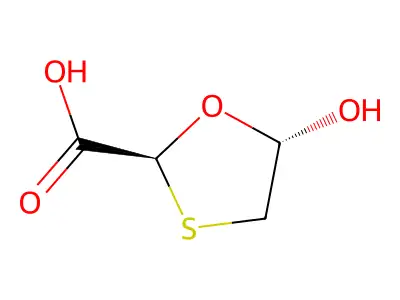 5-hydroxy-1,3-oxathiolane-2-carboxylic Acid structure