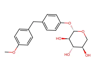 beta-D-Xylopyranoside, 4-((4-methoxyphenyl)methyl)phenyl structure