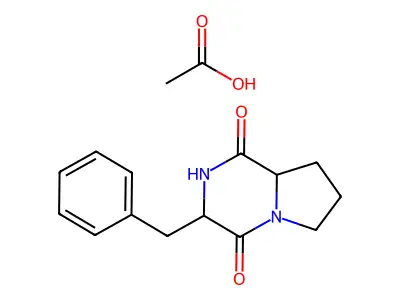 (3S-trans)-3-benzylhexahydropyrrolo(1,2-a)pyrazine-1,4-dione structure