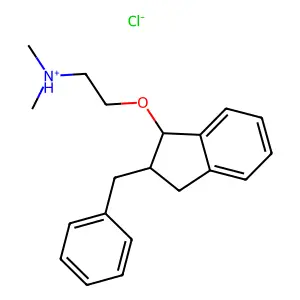 Ethylamine, 2-((2-benzyl-1-indanyl)oxy)-N,N-dimethyl-, hydrochloride, trans- structure