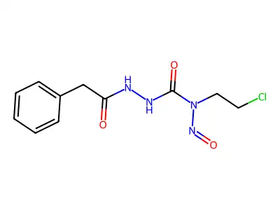 Benzeneacetic acid, 2-(((2-chloroethyl)nitrosoamino)carbonyl)hydrazide structure