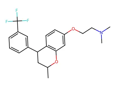 2-((3,4-Dihydro-2-methyl-4-(3-(trifluoromethyl)phenyl)-2H-1-benzopyran-7-yl)oxy)-N,N-dimethyl ethanamine structure